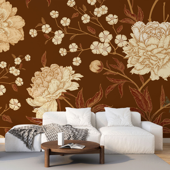 Panoramic Wallpaper - Wall Mural - Flowers