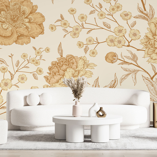 Panoramic Wallpaper - Wall Mural - Flowers