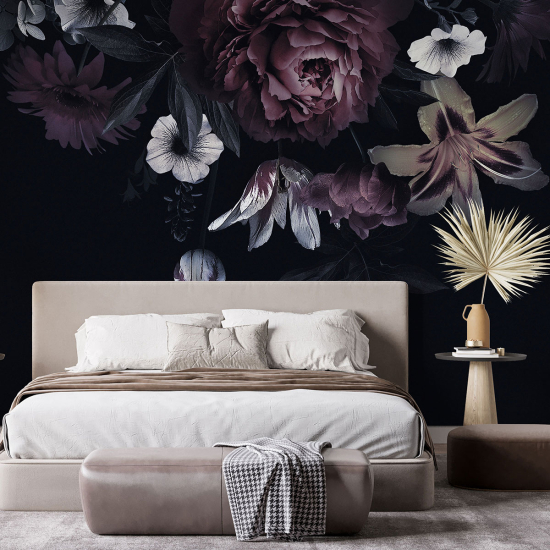 Panoramic Wallpaper - Wall Mural - Flowers