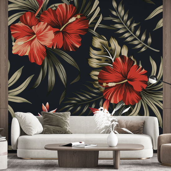 Panoramic Wallpaper - Wall Mural - Flowers