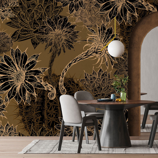 Panoramic Wallpaper - Wall Mural - Flowers