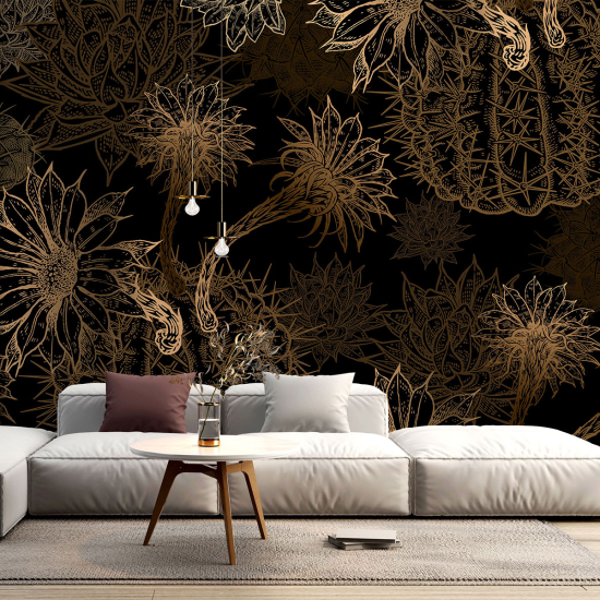 Panoramic Wallpaper - Wall Mural - Flowers