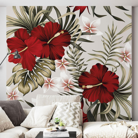 Panoramic Wallpaper - Wall Mural - Flowers