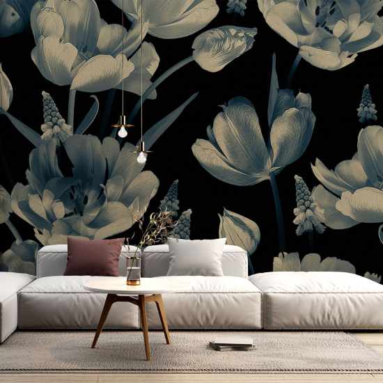 Panoramic Wallpaper - Wall Mural - Flowers