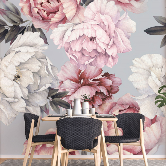 Panoramic Wallpaper - Wall Mural - Flowers