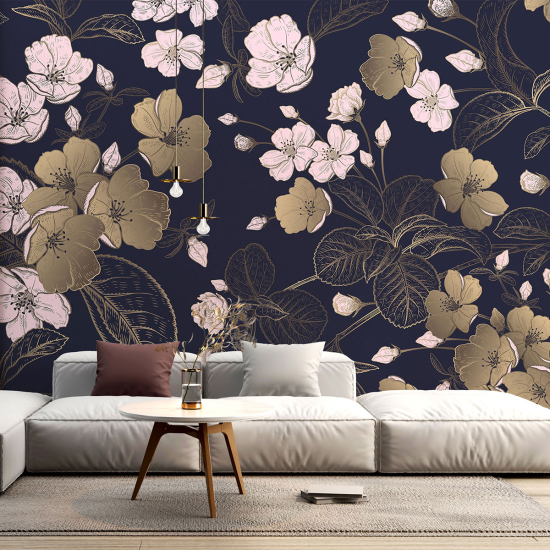 Panoramic Wallpaper - Wall Mural - Flowers