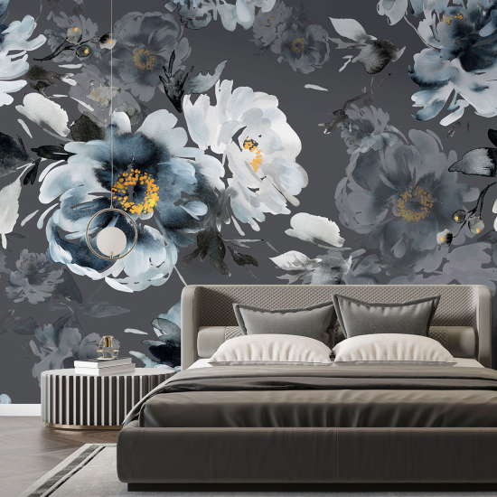 Panoramic Wallpaper - Wall Mural - Flowers