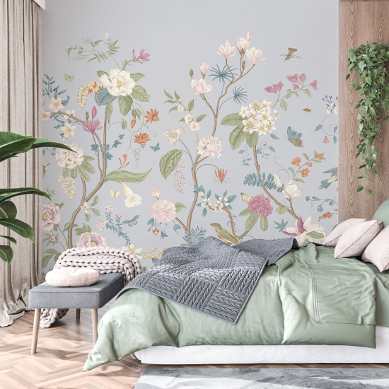 Panoramic Wallpaper - Wall Mural - Flowers