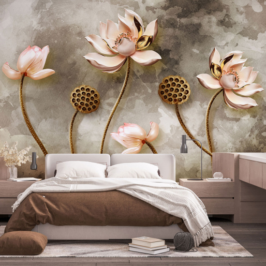 Panoramic Wallpaper - Wall Mural - Flowers