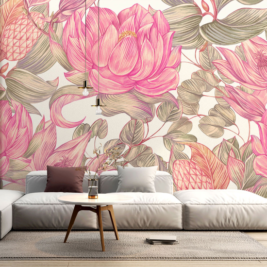 Panoramic Wallpaper - Wall Mural - Flowers