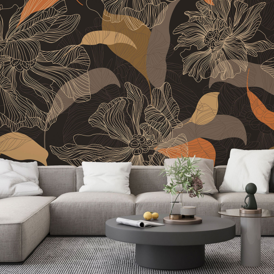 Panoramic Wallpaper - Wall Mural - Flowers