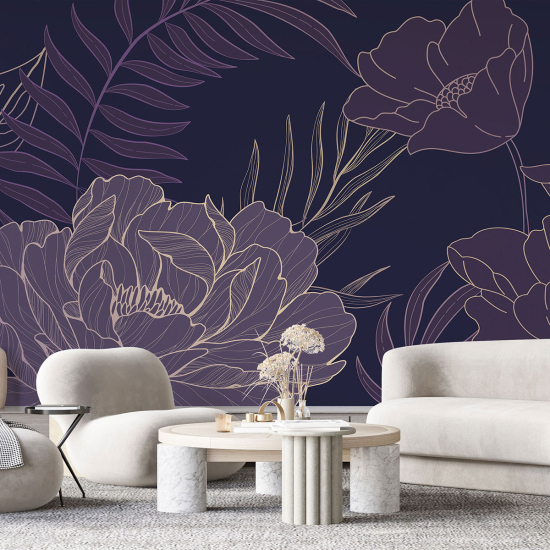 Panoramic Wallpaper - Wall Mural - Flowers