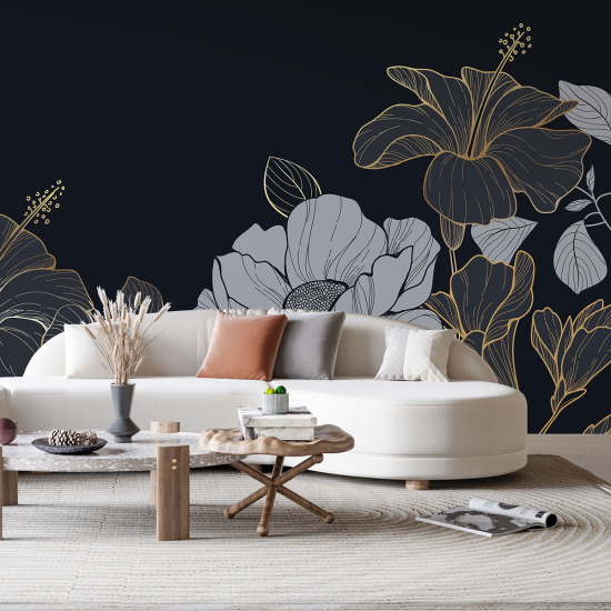 Panoramic Wallpaper - Wall Mural - Flowers