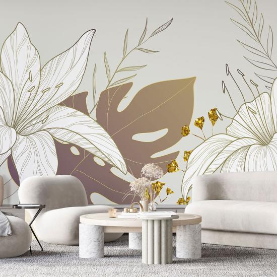 Panoramic Wallpaper - Wall Mural - Flowers