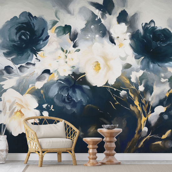 Panoramic Wallpaper - Wall Mural - Flowers