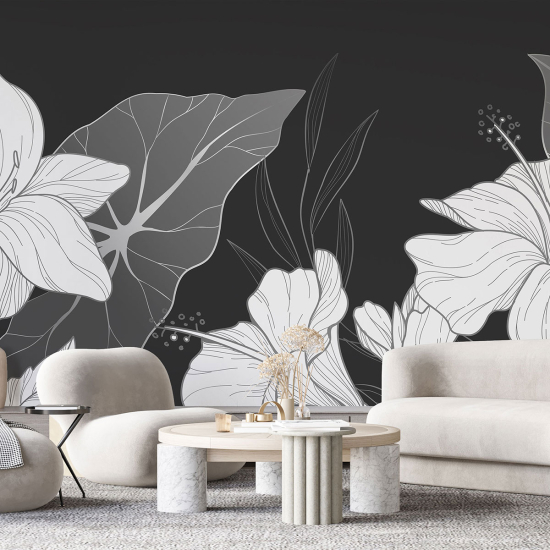 Panoramic Wallpaper - Wall Mural - Flowers