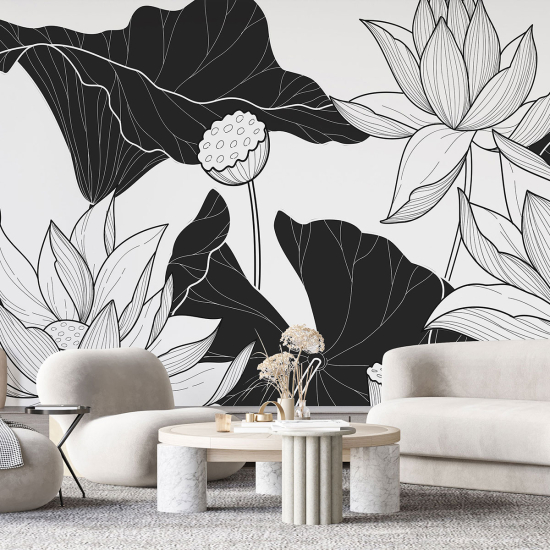 Panoramic Wallpaper - Wall Mural - Flowers