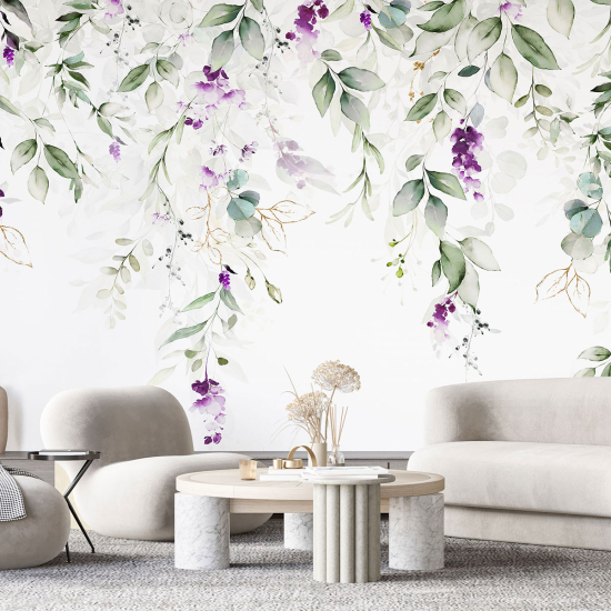 Panoramic Wallpaper - Wall Mural - Flowers