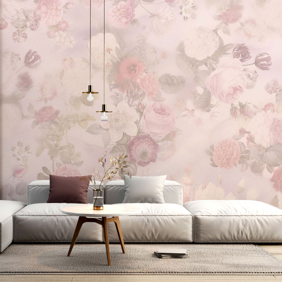 Panoramic Wallpaper - Wall Mural - Flowers