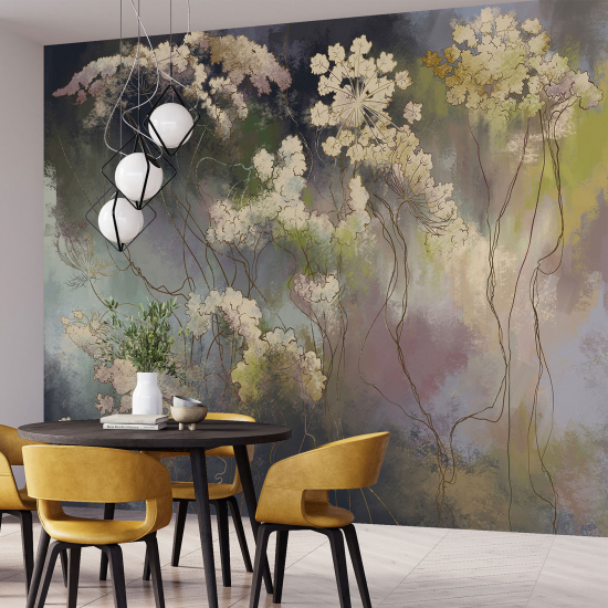 Panoramic Wallpaper - Wall Mural - Flowers