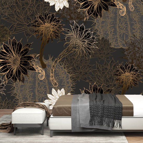 Panoramic Wallpaper - Wall Mural - Flowers