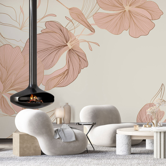 Panoramic Wallpaper - Wall Mural - Flowers