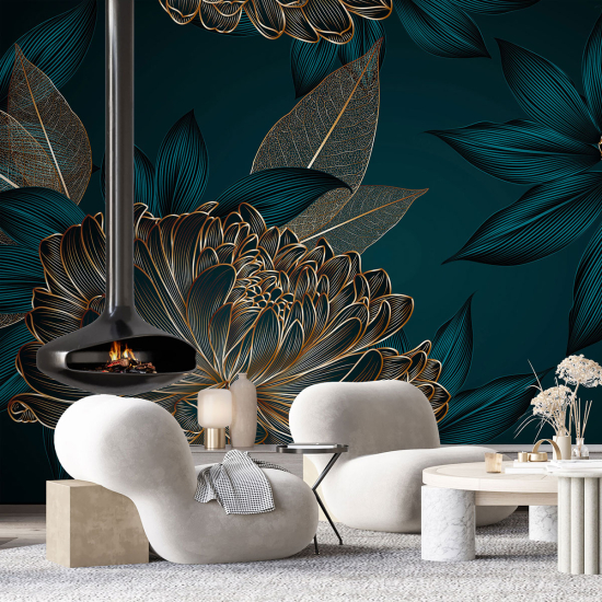 Panoramic Wallpaper - Wall Mural - Flowers