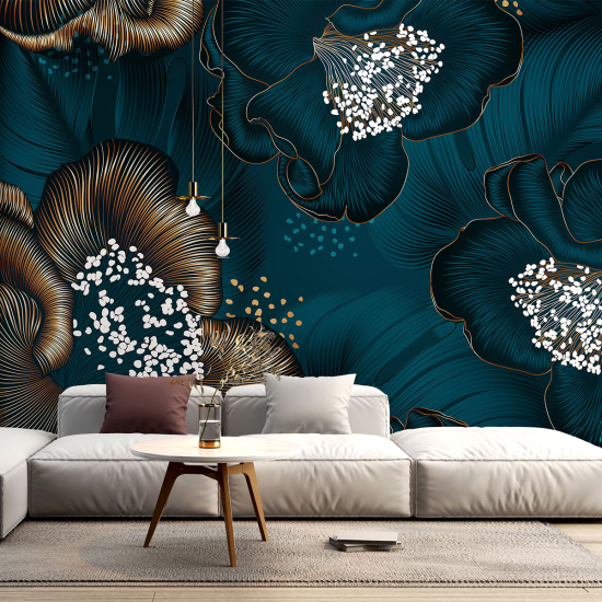 Panoramic Wallpaper - Wall Mural - Flowers