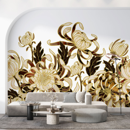 Panoramic Wallpaper - Wall Mural - Flowers