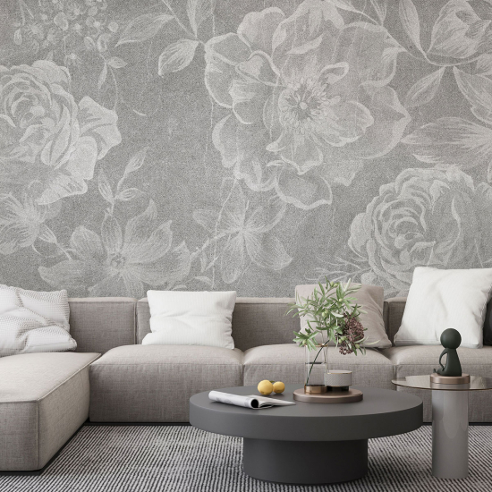 Panoramic Wallpaper - Wall Mural - Flowers