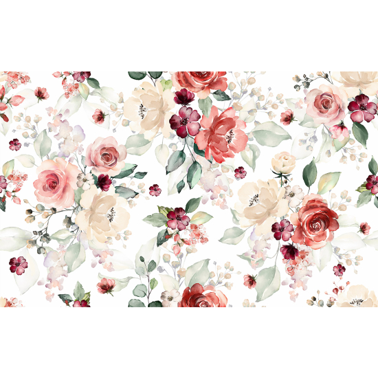 Panoramic Wallpaper - Wall Mural - Flowers