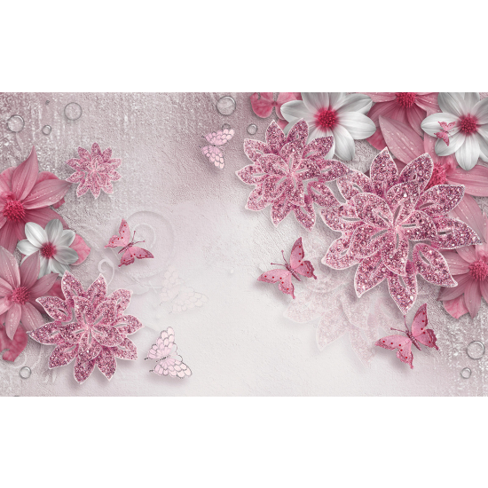 Panoramic Wallpaper - Wall Mural - Flowers