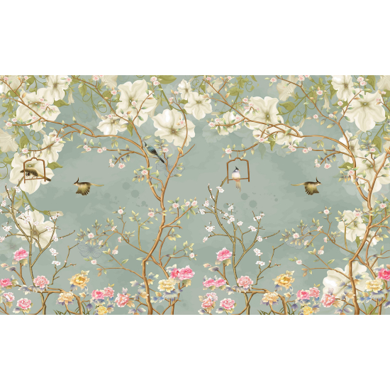 Panoramic Wallpaper - Wall Mural - Flowers