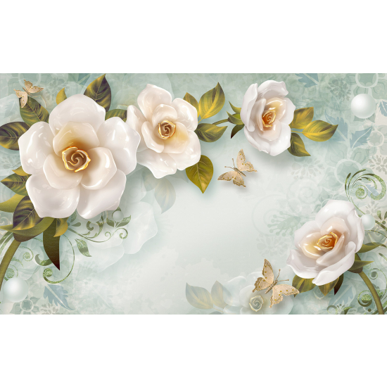 Panoramic Wallpaper - Wall Mural - Flowers