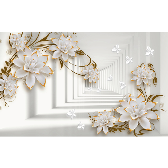 Panoramic Wallpaper - Wall Mural - Flowers