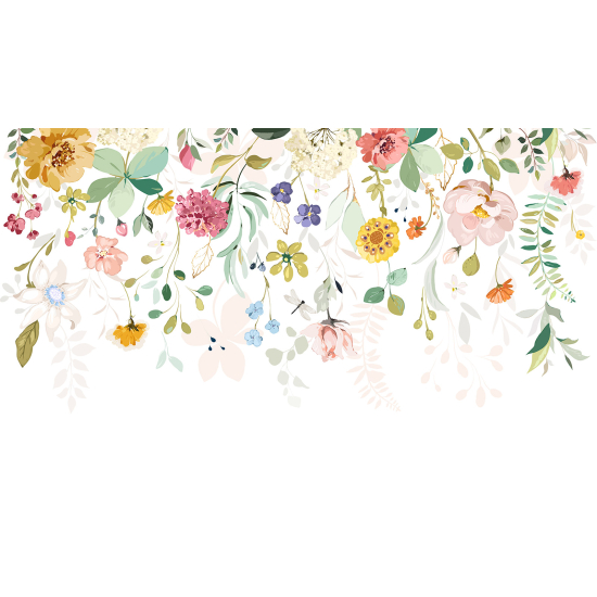 Panoramic Wallpaper - Wall Mural - Flowers