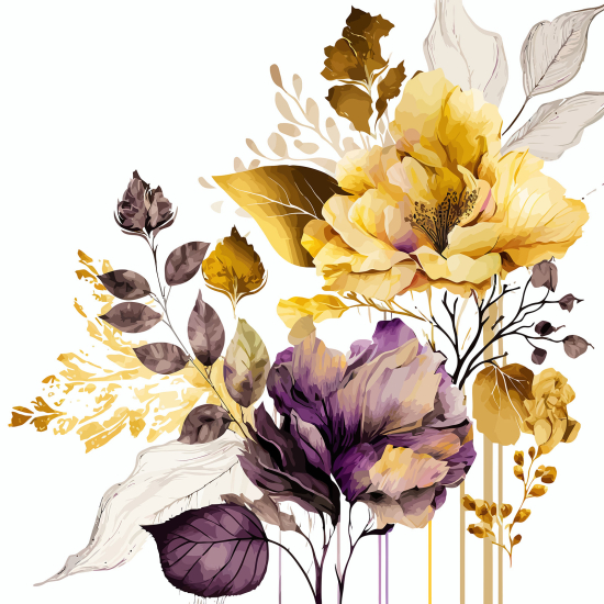 Panoramic Wallpaper - Wall Mural - Flowers