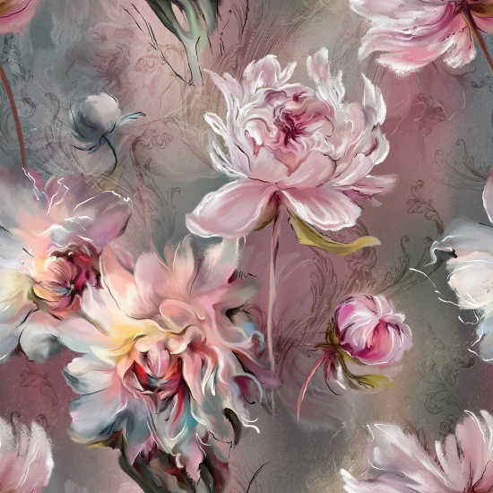 Panoramic Wallpaper - Wall Mural - Flowers