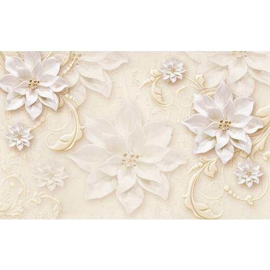 Panoramic Wallpaper - Wall Mural - Flowers