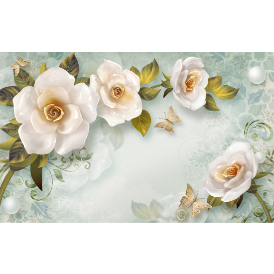 Panoramic Wallpaper - Wall Mural - Flowers