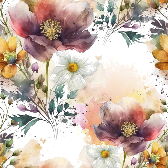 Panoramic Wallpaper - Wall Mural - Flowers