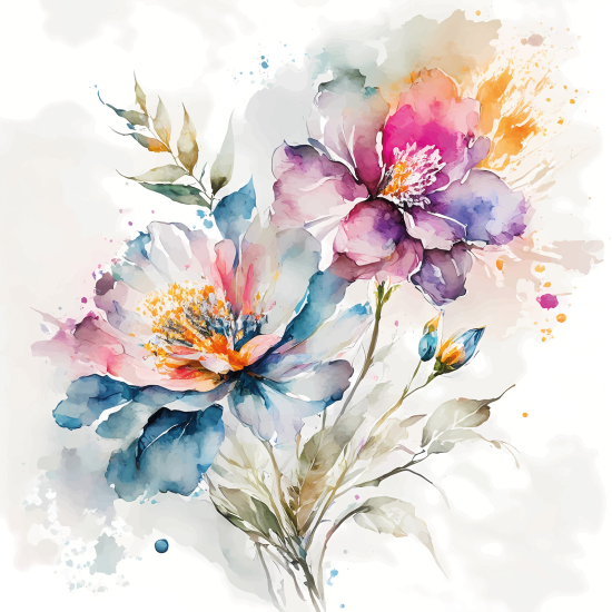 Panoramic Wallpaper - Wall Mural - Flowers