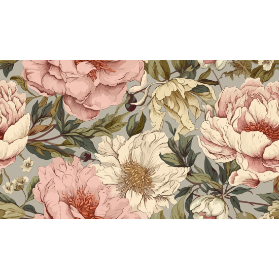 Panoramic Wallpaper - Wall Mural - Flowers