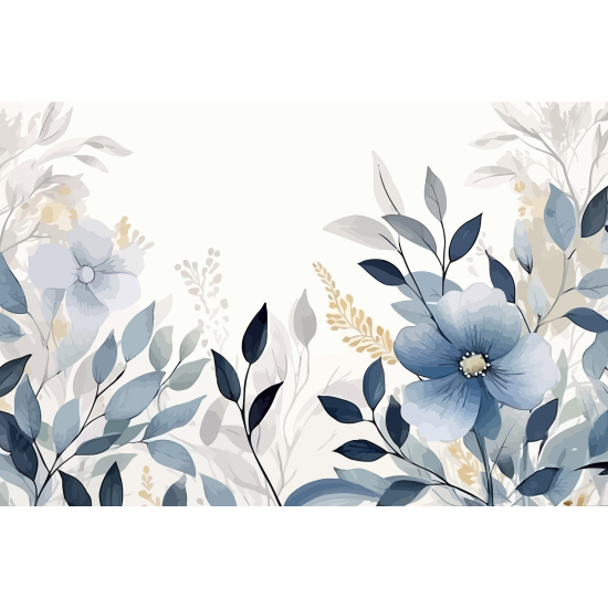 Panoramic Wallpaper - Wall Mural - Flowers