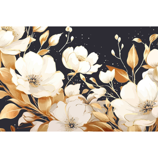 Panoramic Wallpaper - Wall Mural - Flowers