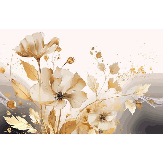 Panoramic Wallpaper - Wall Mural - Flowers