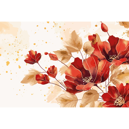 Panoramic Wallpaper - Wall Mural - Flowers