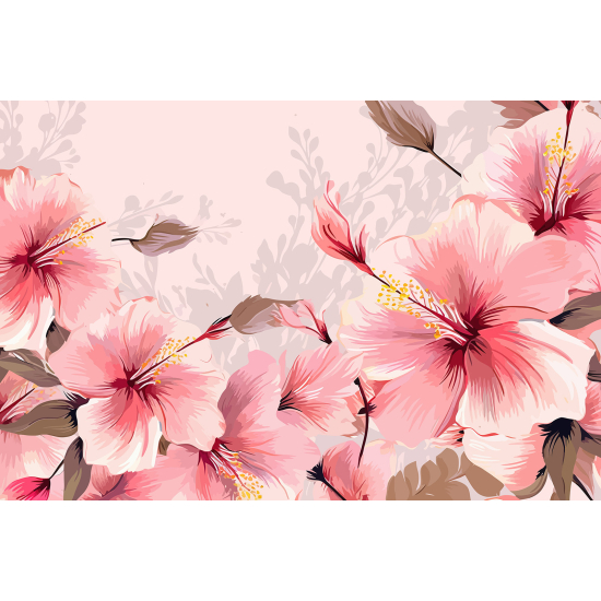 Panoramic Wallpaper - Wall Mural - Flowers