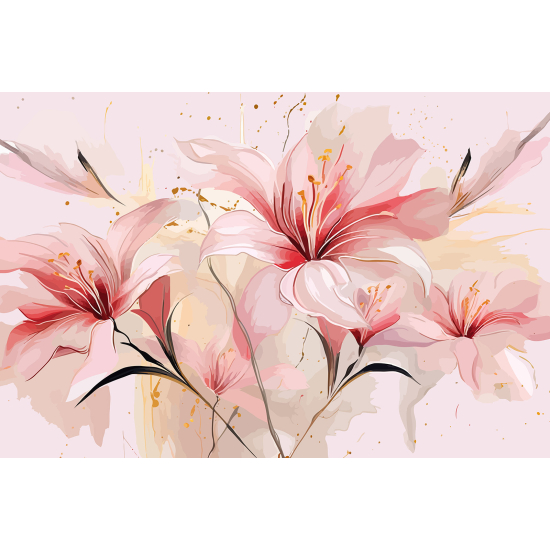 Panoramic Wallpaper - Wall Mural - Flowers