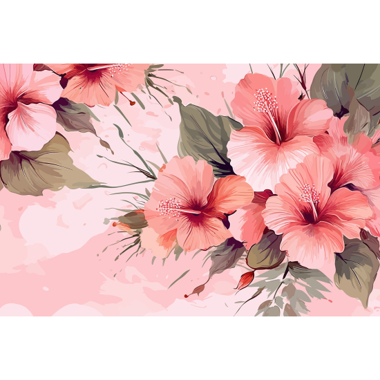 Panoramic Wallpaper - Wall Mural - Flowers